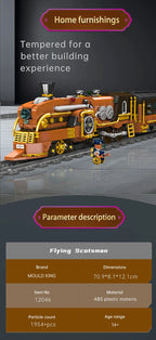 Mould King 12046 Tren técnico de juguete, tren Steampunk motorizado