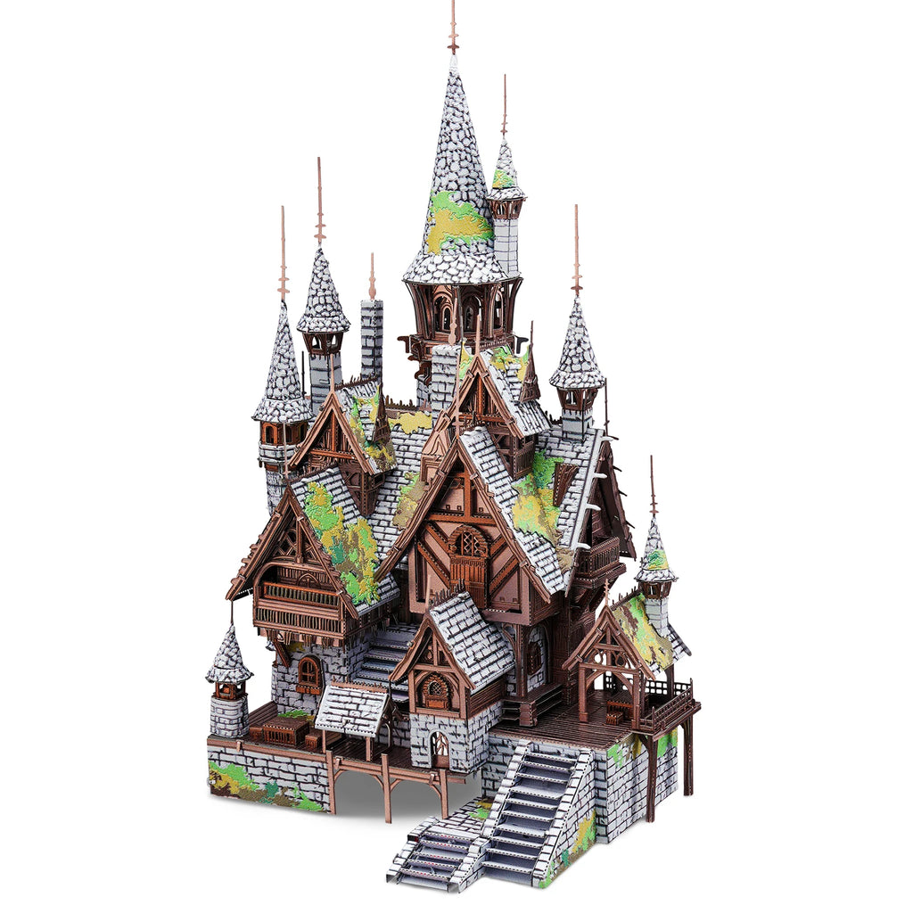 Rompecabezas 3D Piececool Castillo de los Elfos, Kits de Modelos Metálicos para Armar