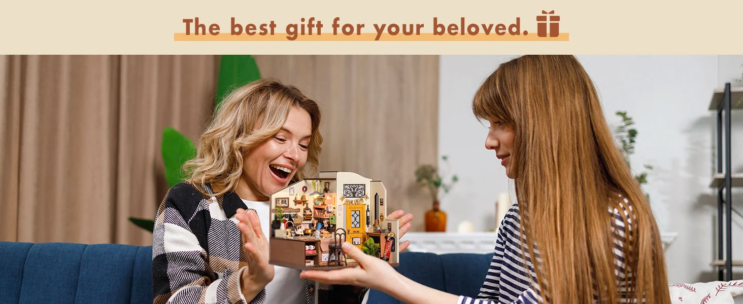 Robotime Rolife-rompecabezas 3D de madera para niños, Kit de casa en miniatura, regalo para niños, DG159