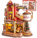 Robotime Rokr Caja de música de madera Fábrica de regalos de sueños de Navidad Rompecabezas de madera 3D Kits de modelos de madera Construye los mejores regalos para niños y adultos