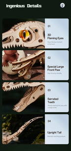 Rompecabezas 3D de Madera Robotime Rokr, Velociraptor Mecánico, Modelo de Velociraptor para Armar, Kit de Construcción Mecánica, Madera 3D LD01