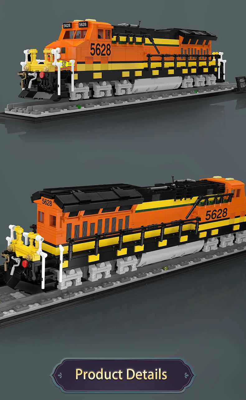 Mould King 12041 Tren técnico de juguete, conjunto de bloques de construcción de locomotora del norte RC