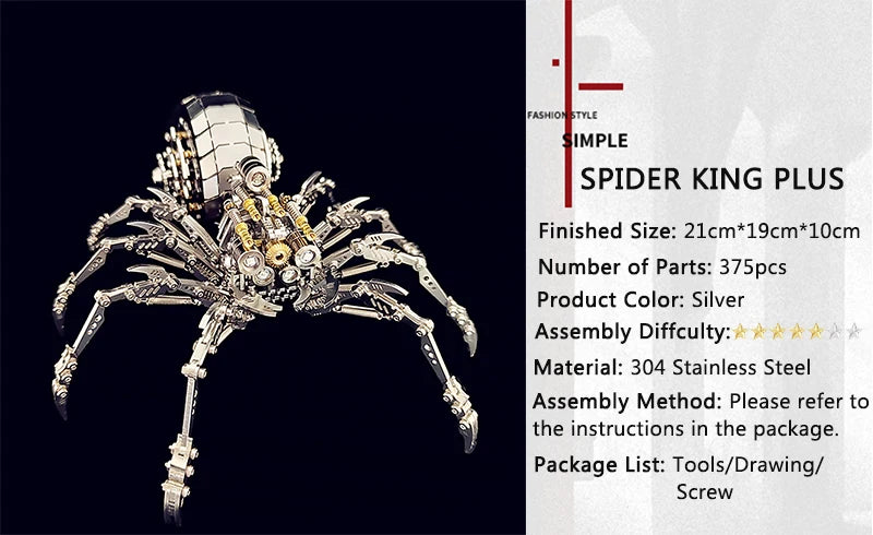 Microworld rompecabezas de Metal 3D Animal Spider King Plus versión modelo rompecabezas DIY Kits de montaje