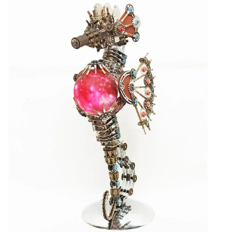 Rompecabezas 3d, Kit de modelo de Metal de caballito de mar mecánico, juguetes de caballito de mar Steampunk, Kits de montaje DIY
