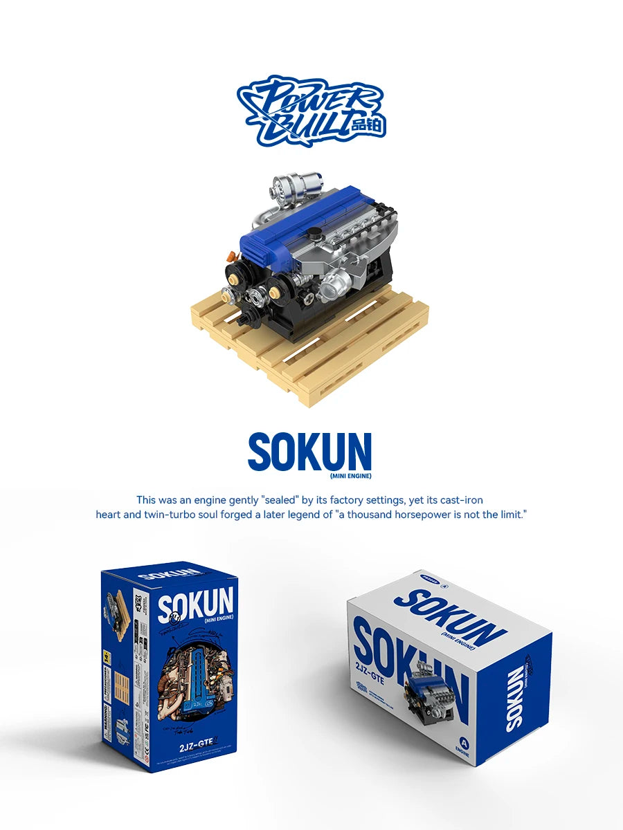 248 Piezas de Bloques de Construcción de Motor 2JZ-GTE Mini, PB8869A, Superauto Técnico SOKUN, Ladrillos Decorativos de Motor de Vehículo