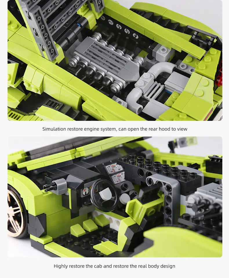 Mould King-bloques de construcción de coches técnicos para niños, juguete de ladrillos para armar coche de carreras deportivo Sian