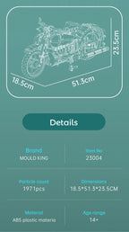Mould King 23004 juguetes de coche técnico, conjunto de bloques de construcción de motocicleta American Cruise