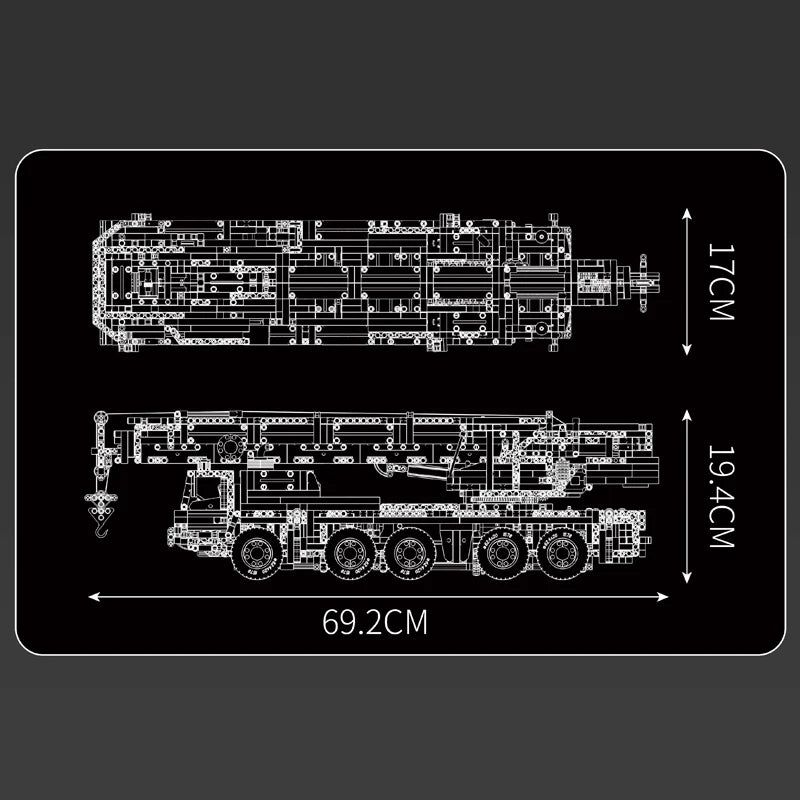 Mould King 17073 17074 coche técnico de juguete Control remoto LTM 1110 grúa montaje de bloques de construcción