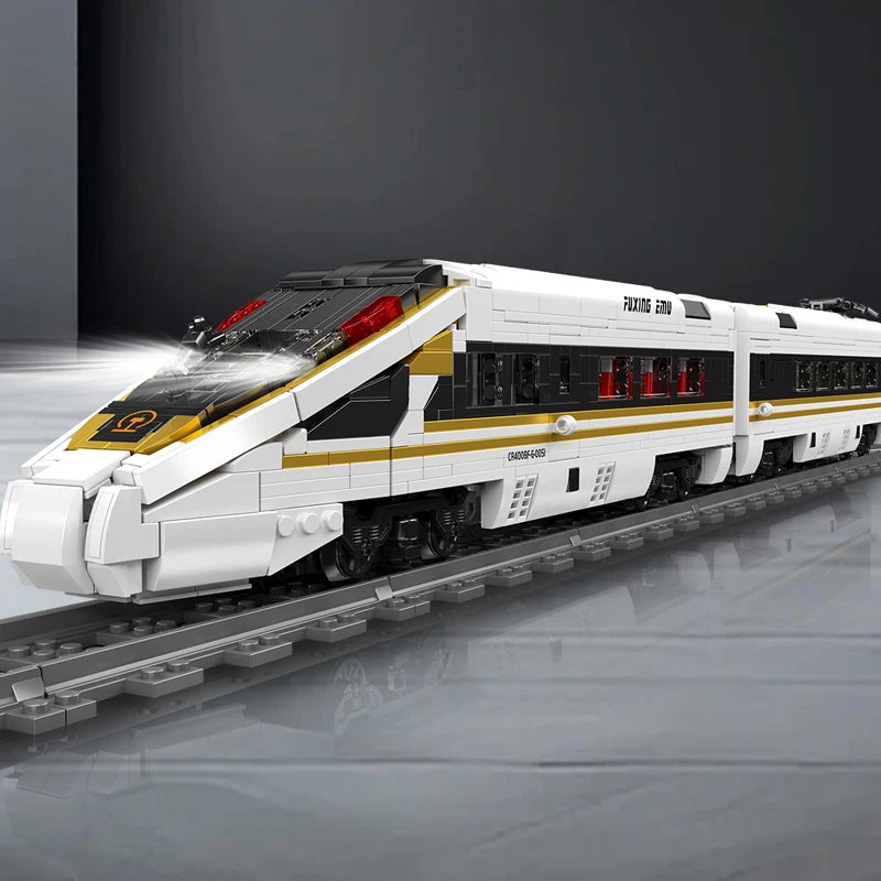Mould King 12015 Tren técnico de juguete, locomotora RC Fuxing EMU