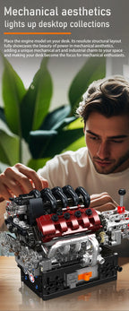 Mould King 10227 juguetes técnicos de motor de coche, motor motorizado V8