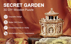 Robotime Secret Garden-Kit de caja de música mecánica, caja de rompecabezas de madera 3D para adultos, proyecto de construcción de autoensamblaje