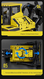 Mould King 17049 coche de juguete técnico la aplicación RC PR766 Bulldozer montaje de bloques de construcción camión ladrillo