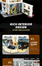 Bloques de Construcción Creativos DC Marrvve, 3284 Piezas, Malibu Street View con Luz, Modelo Arquitectónico