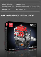 Mould King 10204 juguetes técnicos de motor de coche el nuevo coche deportivo Motorzied FE V8