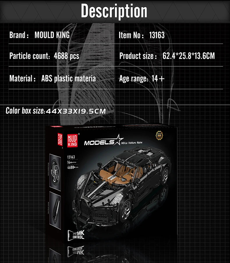 Mould King-bloques de construcción de coche técnico para niños, juguete de modelo de coche de carreras deportivo con Control remoto