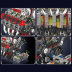 Mould King-juego de ensamblaje de motor V8, F488 supercoche