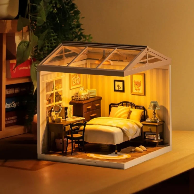 Robotime-rompecabezas 3D de plástico de la serie Rolife, Kit de casa de muñecas en miniatura, juegos de bloques de construcción para regalos, DW009, Dropship