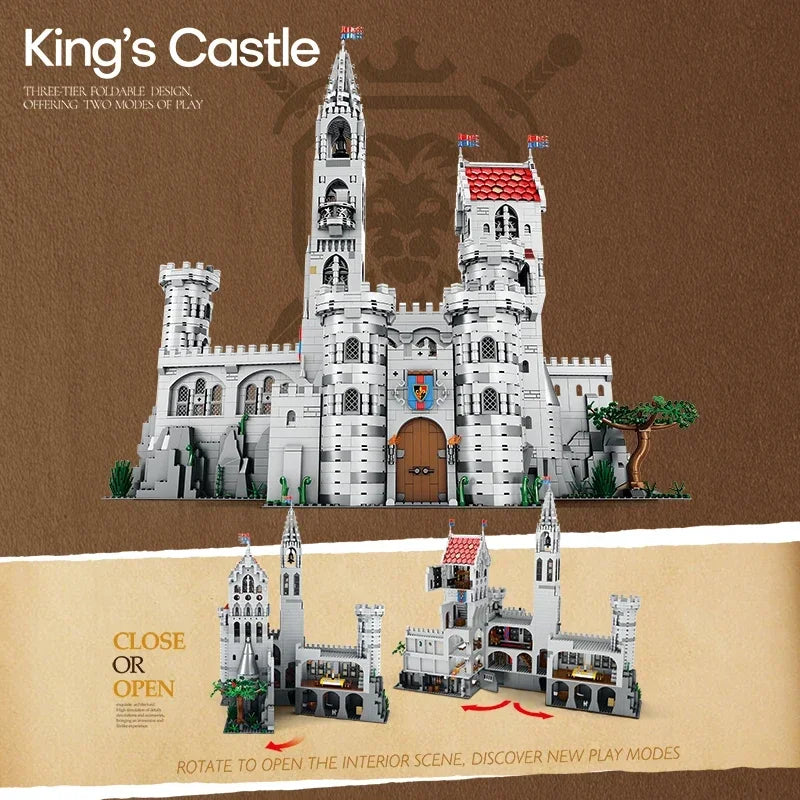 3999 Piezas de Bloques de Construcción de Castillo Medieval Europeo, Modelo de Castillo de Caballeros