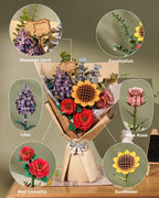 Robotime Rowood Ramo de flores de madera Rompecabezas de madera 3D Kits de manualidades de madera para adultos Decoración del hogar