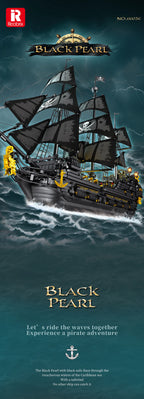 Bloques de Construcción del Barco Pirata Perla Negra, Kit de Modelo de Ladrillos del Buque Insignia del Caribe