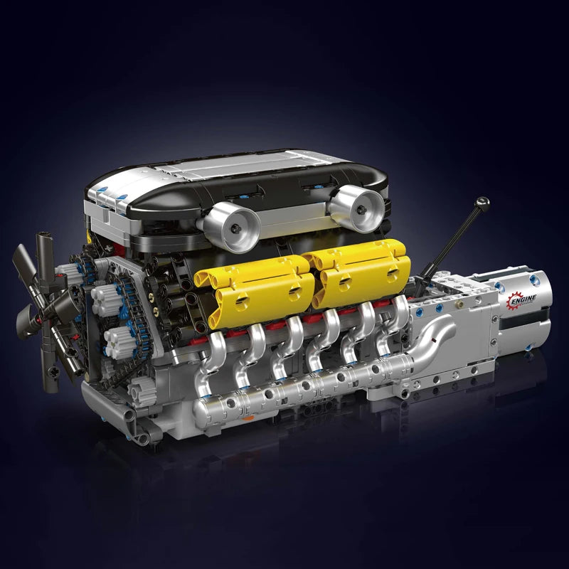 Mould King 10202 juguetes de motor de coche técnico el supercoche motorizado V12 + bloques de construcción de transmisión