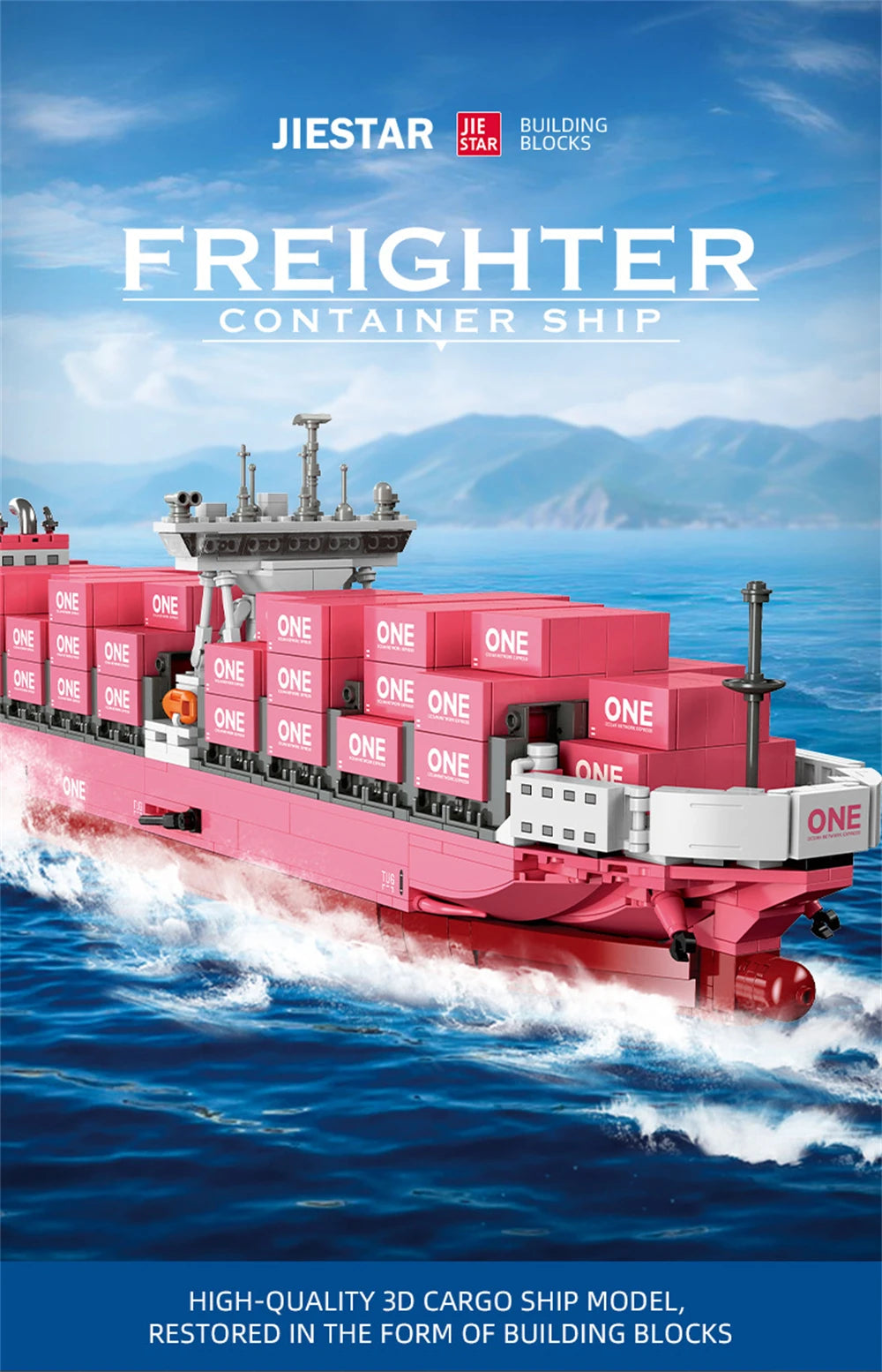 JIESTAR JJ9217 Bloques de Construcción de Modelo de Buque Portacontenedores