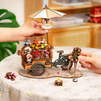 Robotime Rompecabezas de madera 3D Kit de carrito de flores Decoración Manualidades Regalos Kits de modelos para adultos Mujeres Niñas Niños
