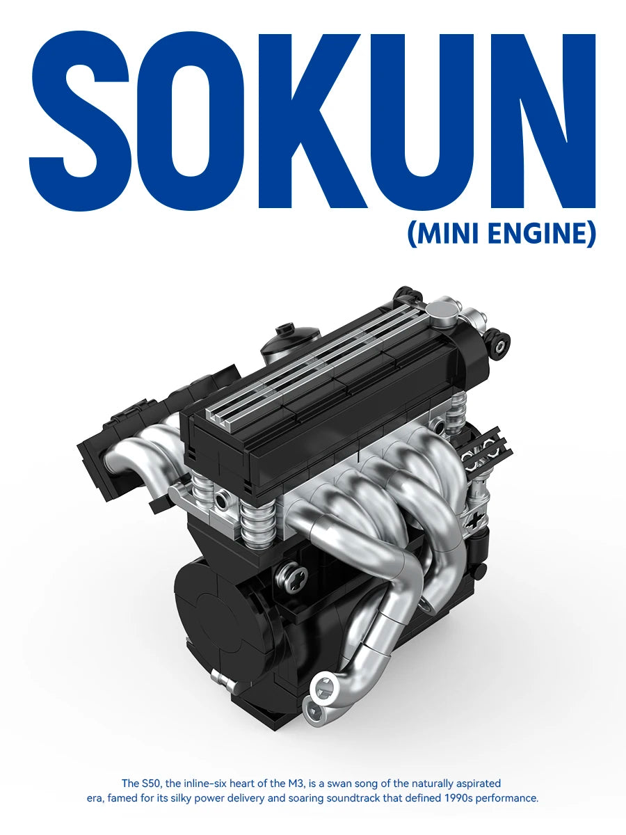 292 Piezas de Bloques de Construcción de Motor M3 S50 PB8869F, Superauto Técnico SOKUN
