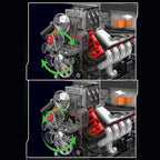 Mould King 10225, juguetes de motor técnico, conjunto de bloques de construcción de motor motorizado V8