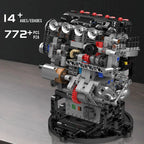 Mould King 10234 juguetes técnicos de motor de coche, conjunto de bloques de construcción de motor VTEC motorizado