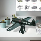 Piececool-rompecabezas de Metal 3D  rompecabezas de GRUMMAN F6F HELLCAT, Kits de modelos juguete DIY, rompecabezas