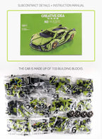 Mould King-bloques de construcción de coches técnicos para niños, juguete de ladrillos para armar coche de carreras deportivo Sian