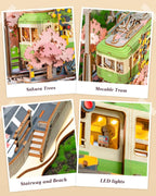 Robotime-rompecabezas 3D Sakura Journey, modelo DIY, juguete de construcción con luz LED, Kits de artesanía de madera, Hobby de Tram para niños, regalo de rompecabezas