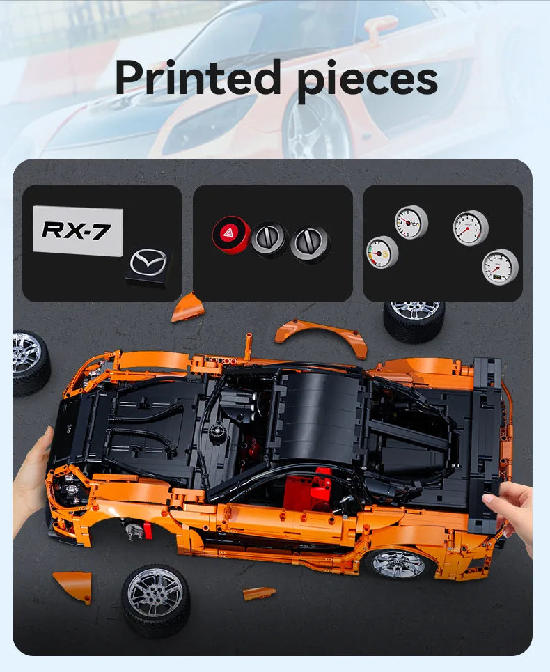 Cada 1:8 diseño MOC Artemy Zotov coche de carreras Mazda RX-7 RC