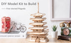 Robotime-rompecabezas 3D de Pagoda de cinco pisos para niños y adultos, Kit de construcción de modelo de madera artesanal, el mejor regalo