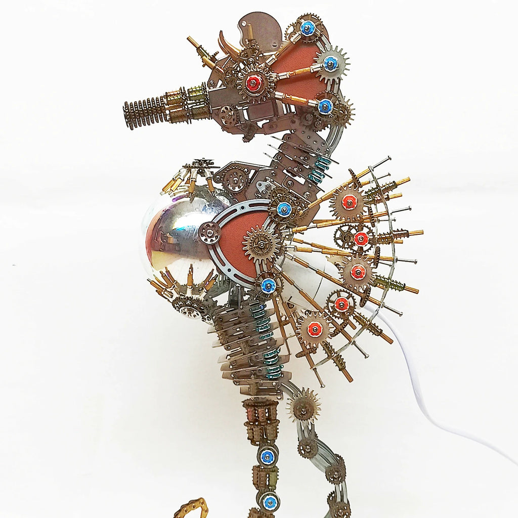 Rompecabezas 3d, Kit de modelo de Metal de caballito de mar mecánico, juguetes de caballito de mar Steampunk, Kits de montaje DIY