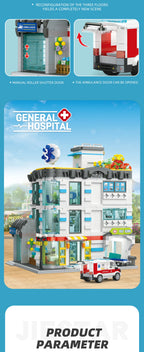 JIESTAR City Hospital Building Blocks Set, 2866 piezas de material ABS con luces LED