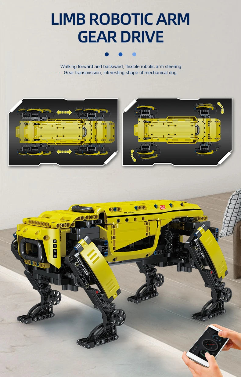 MOULD KING-Robot técnico motorizado de juguete modelo de perro grande de Boston Dynamics, AlphaDog, bloques de construcción 15066/15075