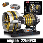 Mould King 10141-bloques de construcción de automóviles técnicos, conjunto de modelo de Motor de avión motorizado