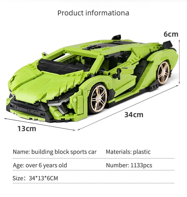 Mould King-bloques de construcción de coches técnicos para niños, juguete de ladrillos para armar coche de carreras deportivo Sian