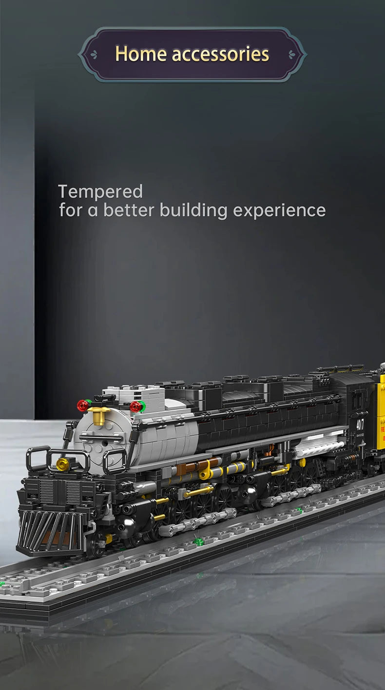 Mould King 12049 Tren de juguete técnico The Big Boy 4-8-8-4 locomotora