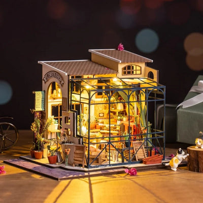 Robotime Mini House DIY Dollhouse Kit with Furnitures Accessories 1:24 Scale Craft Kit  Emily's Flower Shop