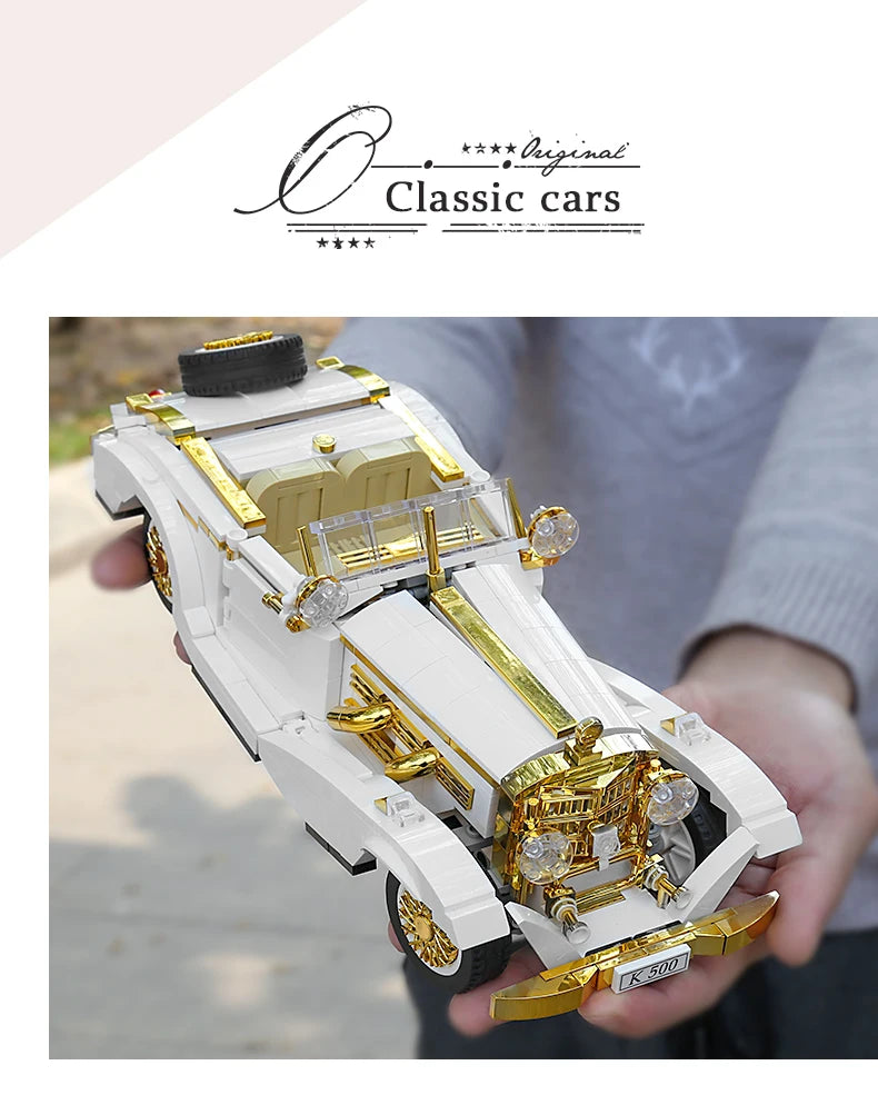 Mould King 10003, bloques de construcción de automóviles técnicos, conjunto de modelos de coches Vintage K500, juguetes de coche antiguo