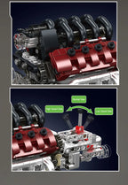 Mould King 10227 juguetes técnicos de motor de coche, motor motorizado V8