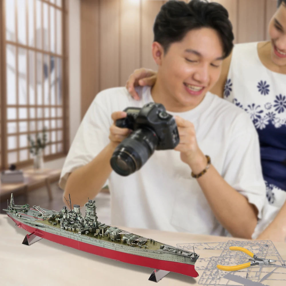 Piececool: rompecabezas metálicos en 3D, kits de montaje del acorazado Musashi