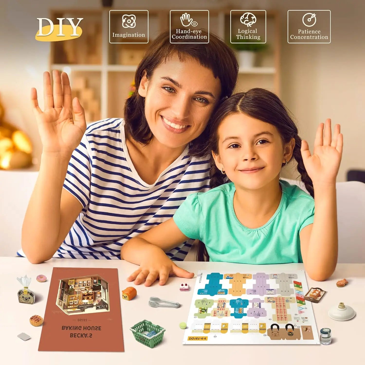 Robotime Rolife Becka's Baking House Rompecabezas 3D DIY Kit de casa de muñecas en miniatura Regalo increíble para niños DG161