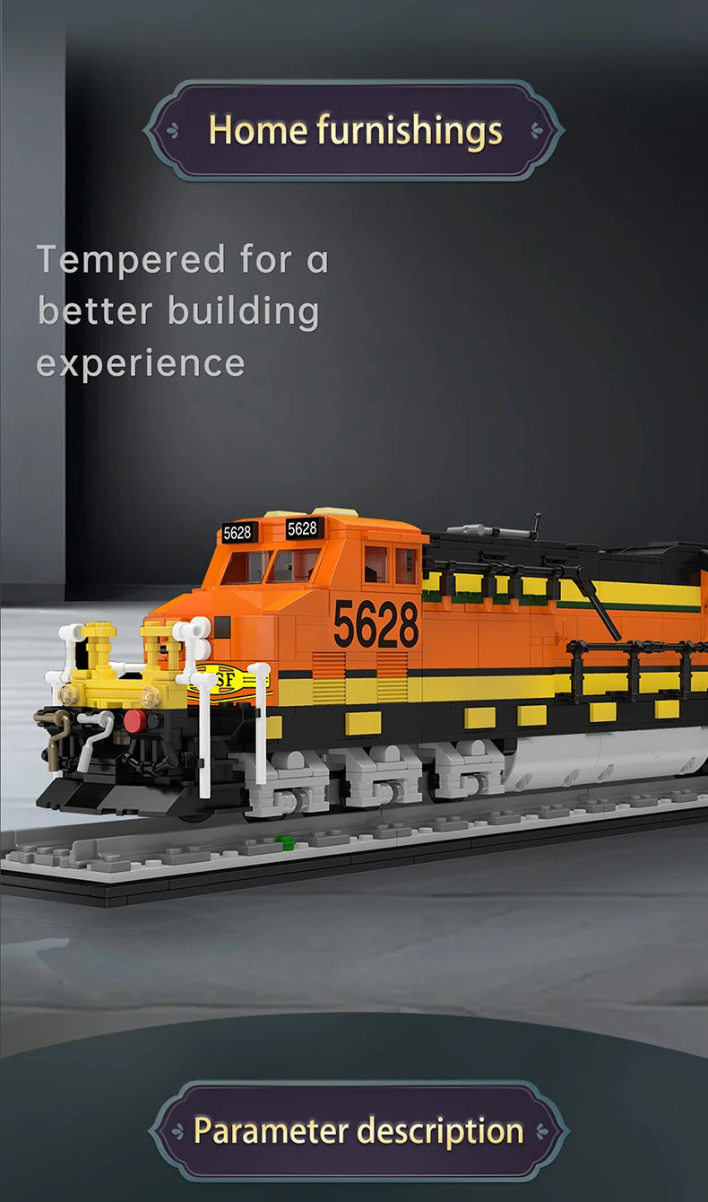 Mould King 12041 Tren técnico de juguete, conjunto de bloques de construcción de locomotora del norte RC