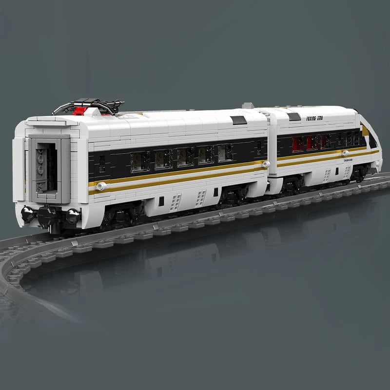 Mould King 12015 Tren técnico de juguete, locomotora RC Fuxing EMU