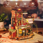 Robotime Rokr Caja de música de madera Fábrica de regalos de sueños de Navidad Rompecabezas de madera 3D Kits de modelos de madera Construye los mejores regalos para niños y adultos