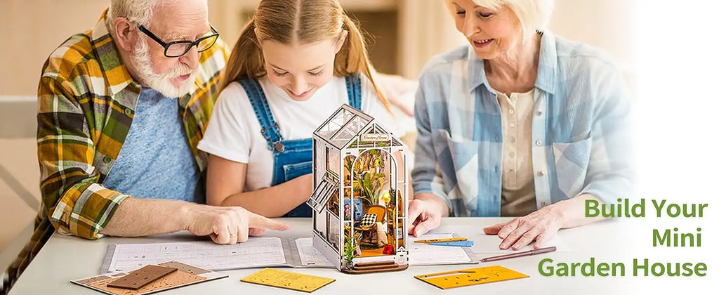 Kit de Modelo de Casa de Muñecas DIY Rolife Gardenhouse Book Nook con Luz LED, Rompecabezas de Madera para Decoración de Estanterías - TGB06